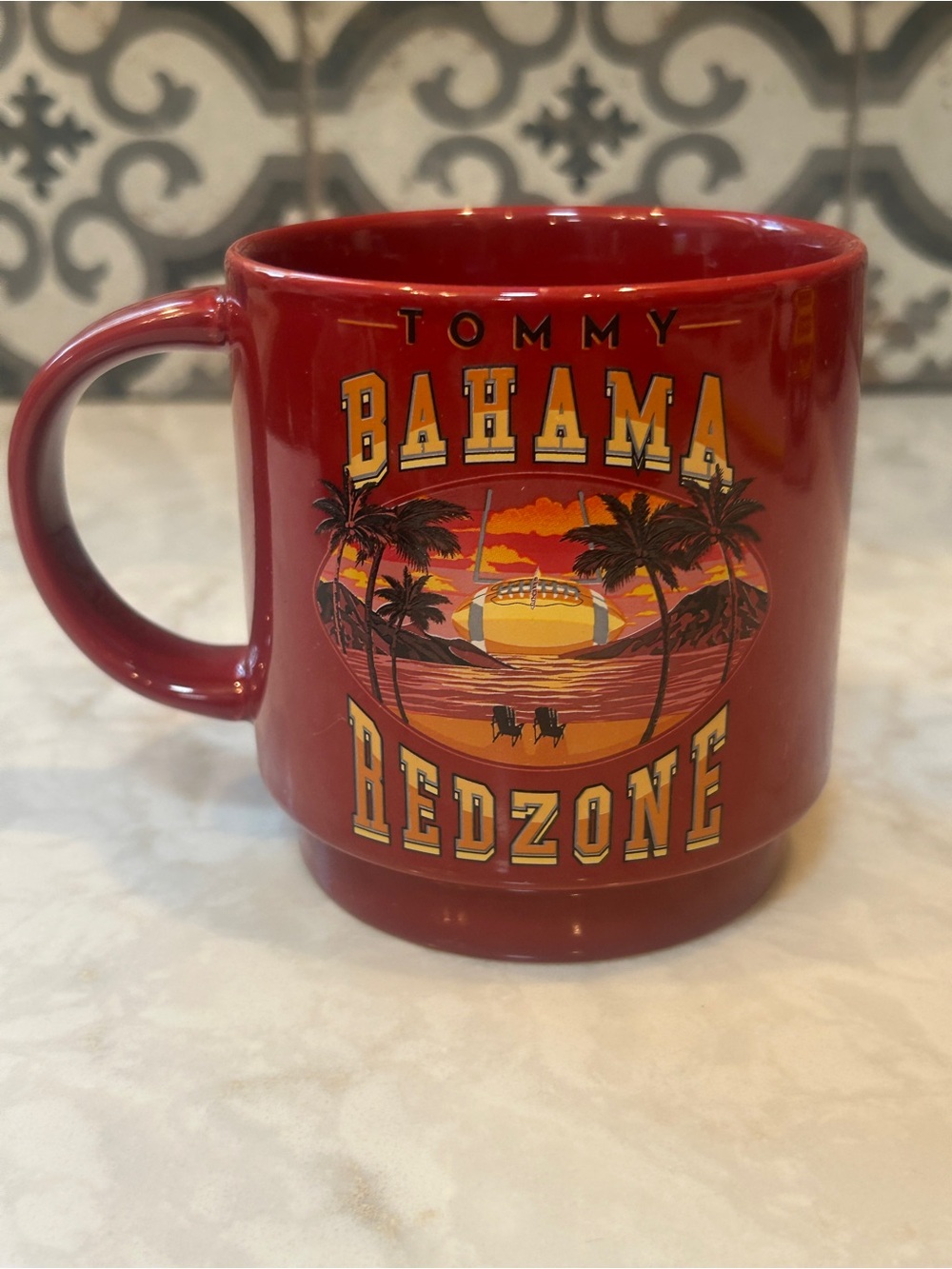RARE FIND! Tommy Bahama Redzone Red Ceramic Coffee Mug Collector’s Edition-EUC